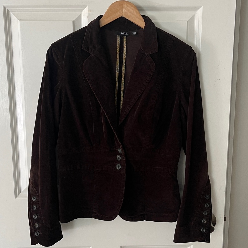 a.n.a Chocolate Brown Corduroy Jacket sz medium
